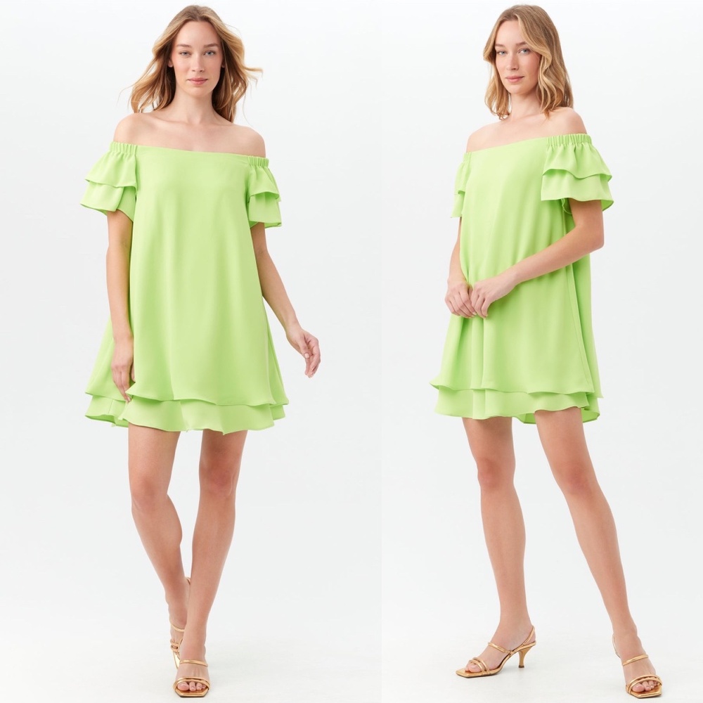NWT TRINA TURK Piper Mini Chiffon Dress Color Palma Sz XS